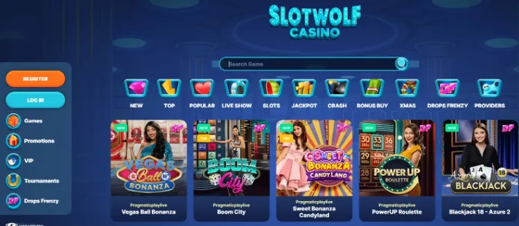 What live casino games are available at Slotwolf Casino?