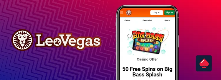 Image showing LeoVegas free spins bonus on mobile