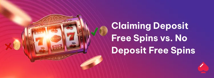 Image with claiming deposit free spins and no deposit free spins