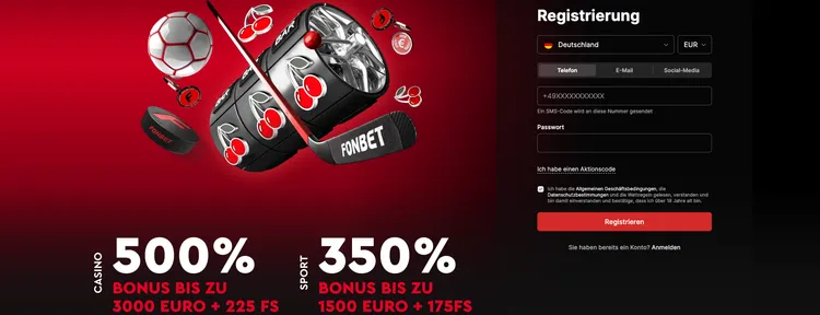 Fonbet Registrierungsbonus