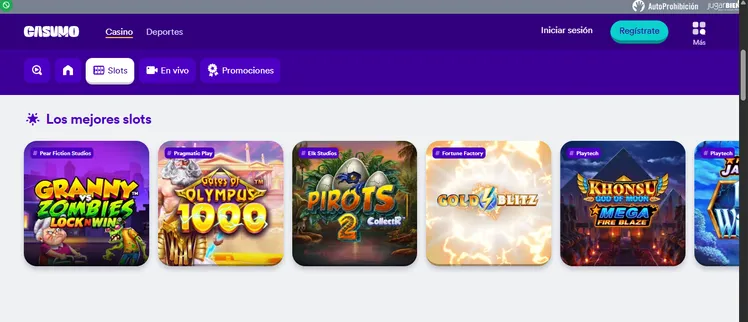 Juegos de casino en Casumo