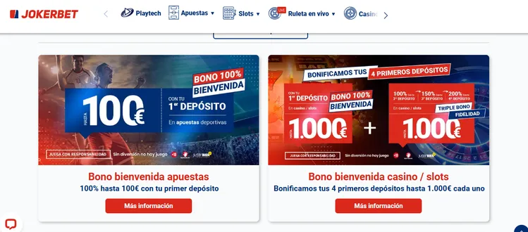 Jokerbet es un casino que ofrece bono de bienvenida en España