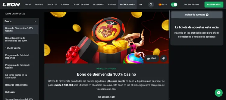 Leon Casino Welcome Bonus