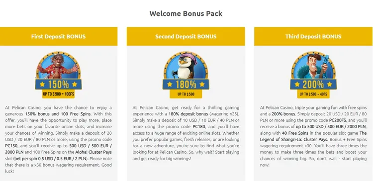 Pelican Casino Bonus Image