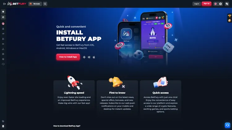 Betfury aplikacja mobilna