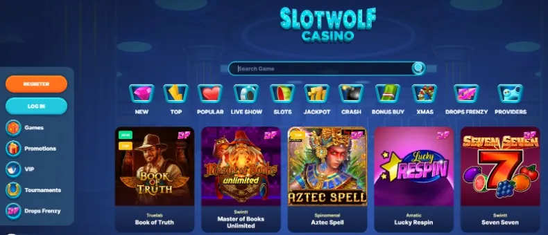 Slots at Slotwolf Casino