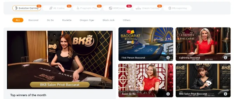 Can I play live dealer games at BK8 Casino?