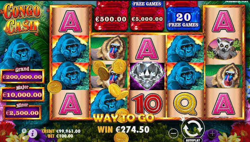 Congo Cash wilds, bonuses and free spins