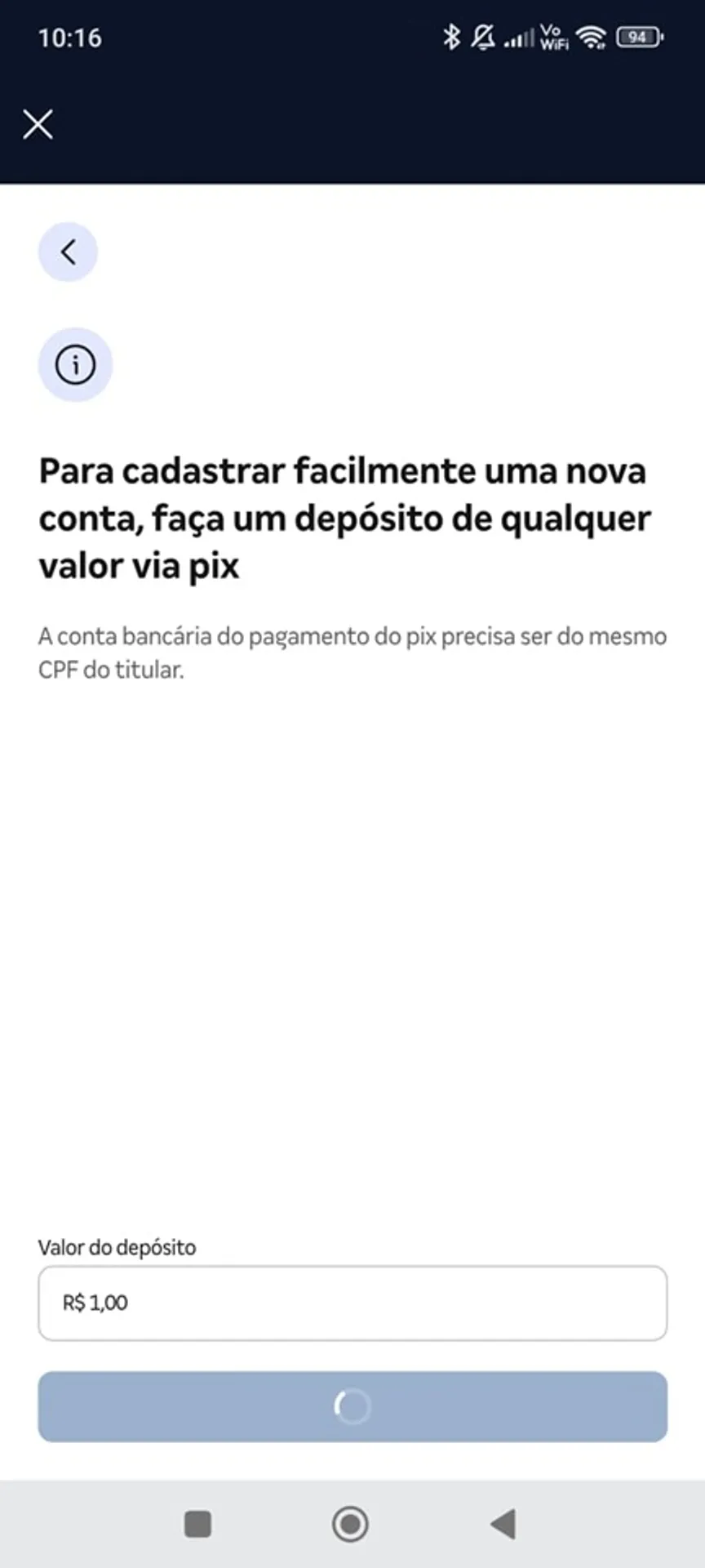 cadastro de conta bancária Betnacional