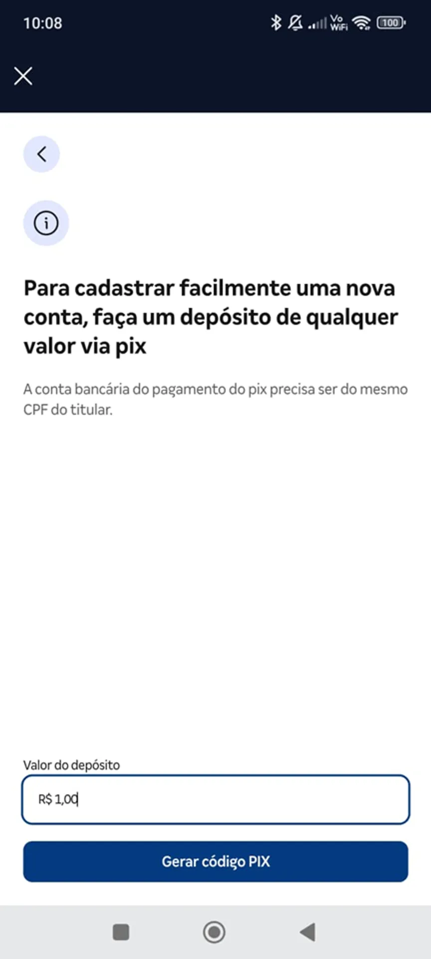 depósito com Pix na Betnacional