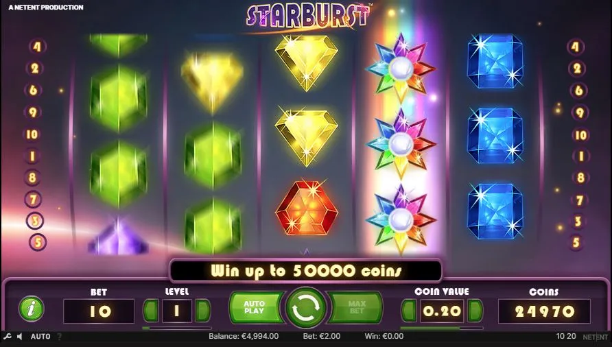 Starburst slot ειδικά σύμβολα παιχνιδιού