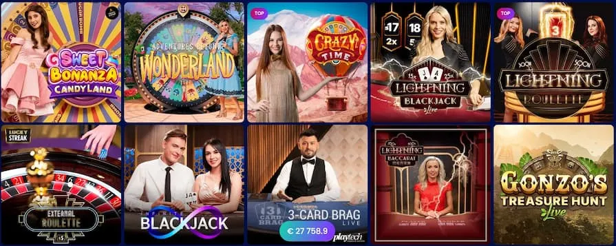 Bitdreams Casino valikoima ja kategoriat livekasinon peleistä