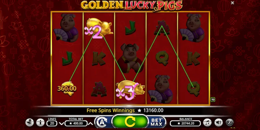 Golden Lucky Pigs 老虎机特色玩法