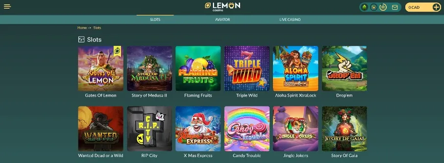 Slots at Lemon Casino