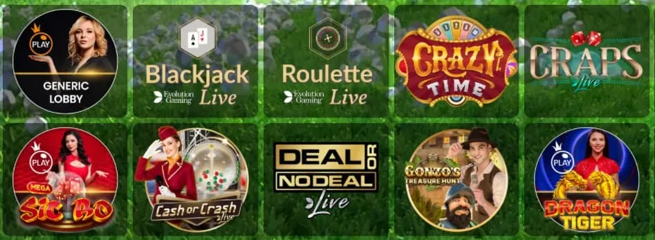 Duelz Casino valikot ja kategoriat live kasinon peleistä