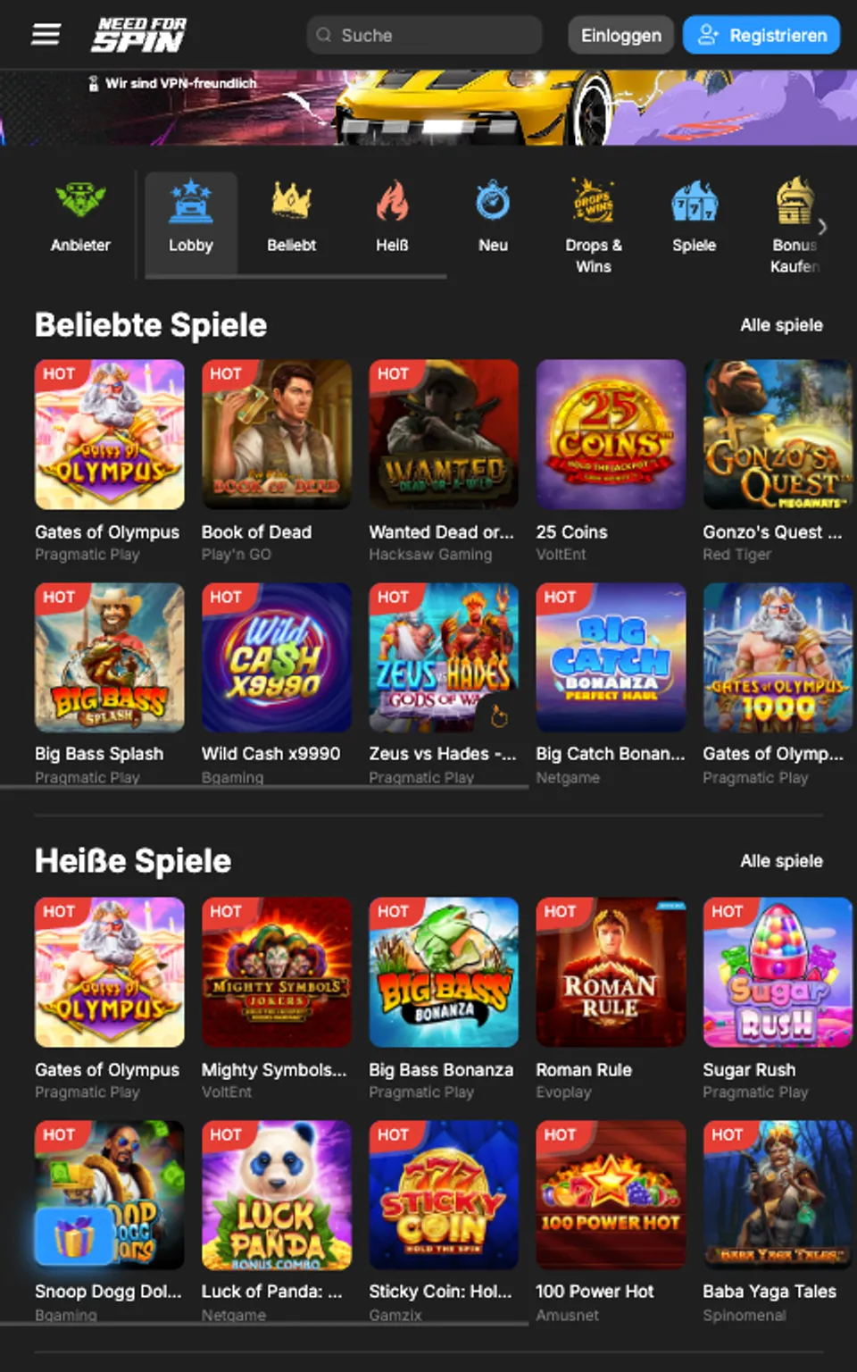 Need for Spin Casino Slots