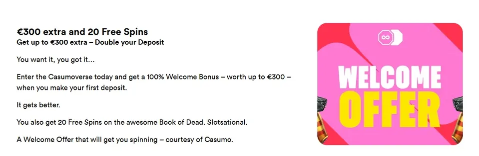 Casumo Casino Welcome Bonus