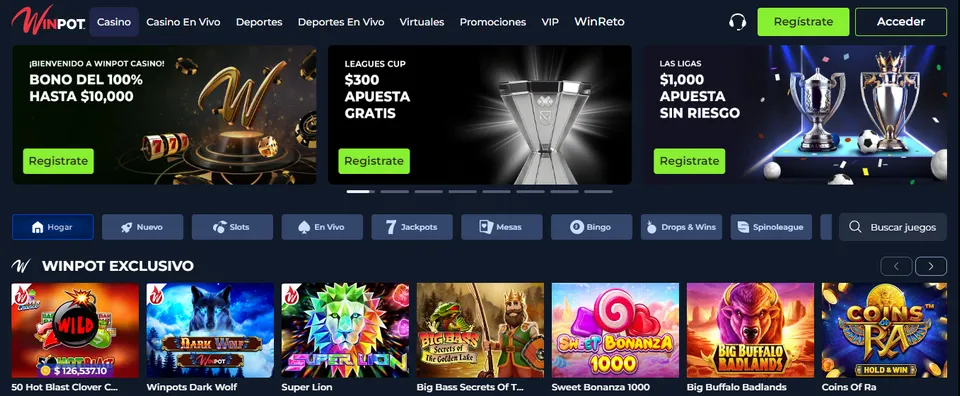 Este es el panorama del casino online Winpot en México