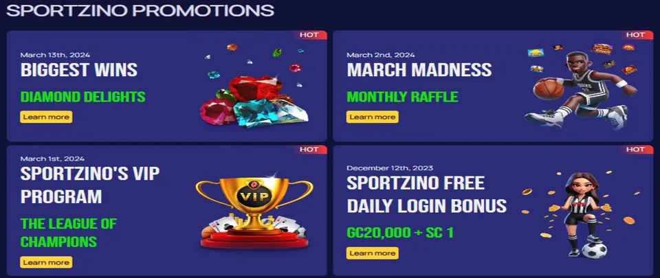 Sportzino Casino Promotions