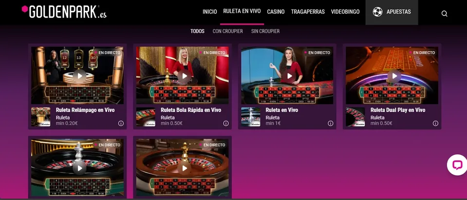 Conoce los juegos de casino en vivo de Golden Park