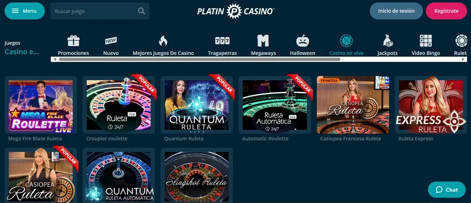 Descubre los juegos de casino en vivo que ofrece Platin