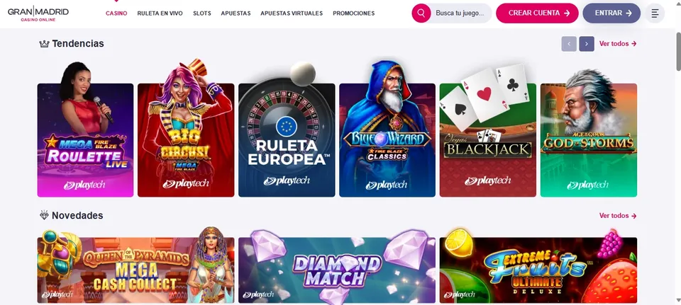 Juegos de casino populares en Gran Madrid