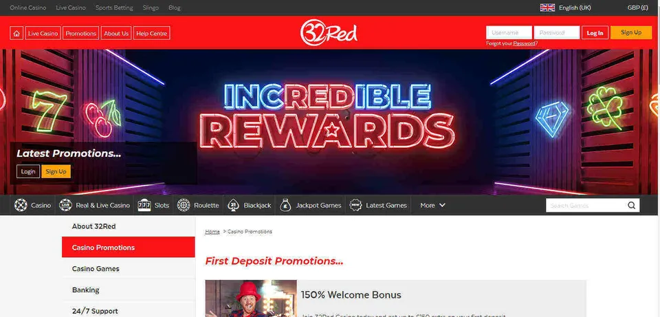 32red Casino bonuses and offers