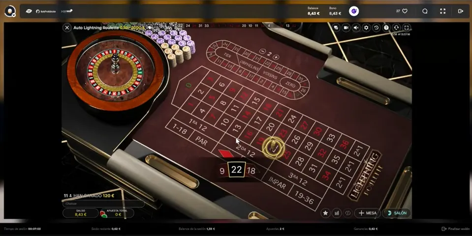 Así luce un juego de ruleta en directo