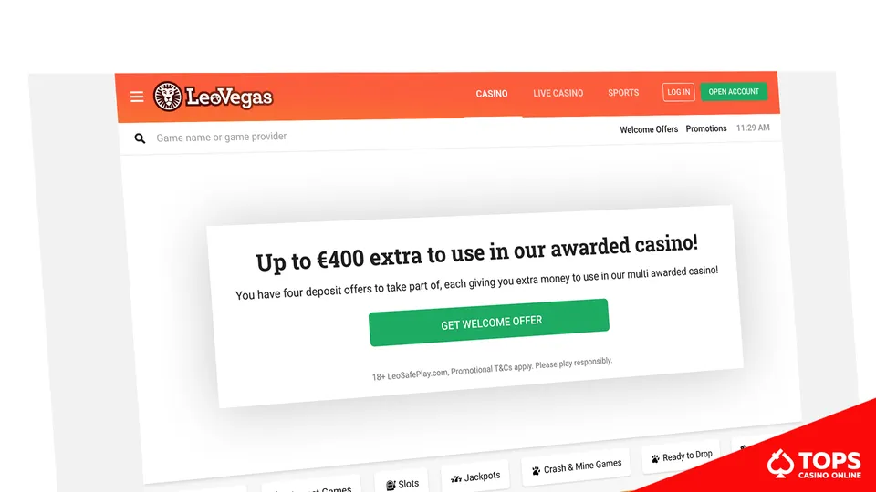 LeoVegas Casino - Best for Quick Payout Bonuses in the UK