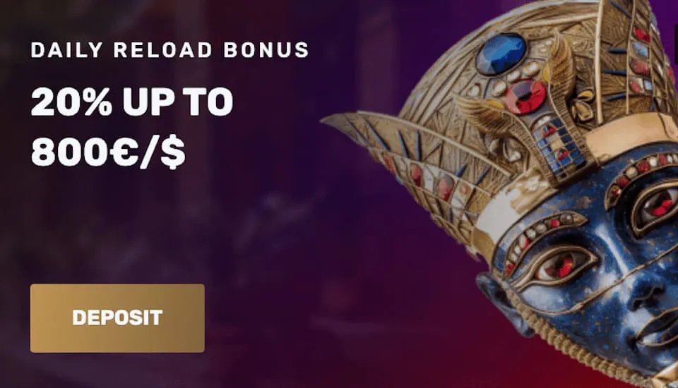 Cleopatra Casino Daily Reload Bonus