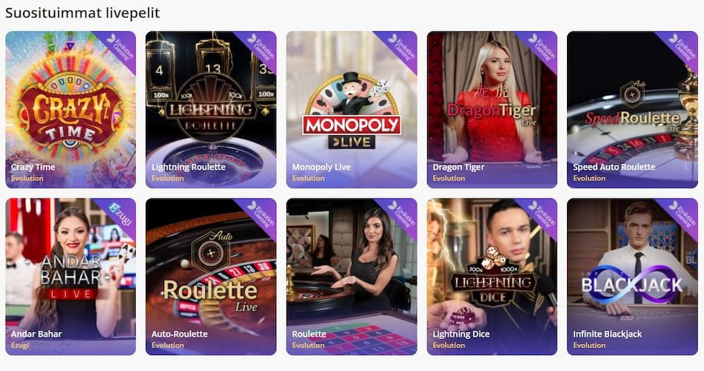 Casino Days pelejä Casino Days livepelit