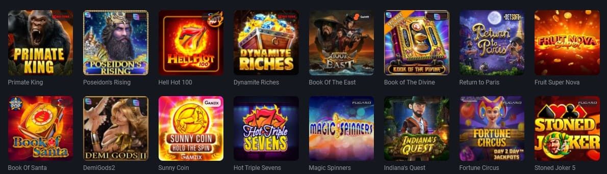 GG Bet Casino pelivalikoima GG Bet Casino kolikkopelejä