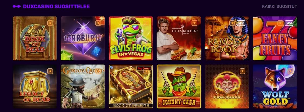Duxcasino pelit Duxcasino pelivalikoima