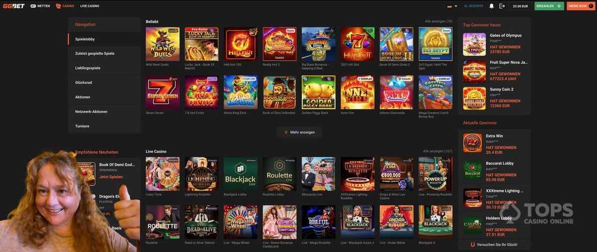 GGbet Blick ins Casino GGbet Blick ins Casino