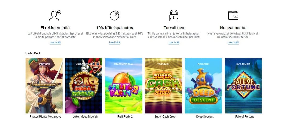 Thrills Casino pelit Thrills Casnino pelivaihtoehdot