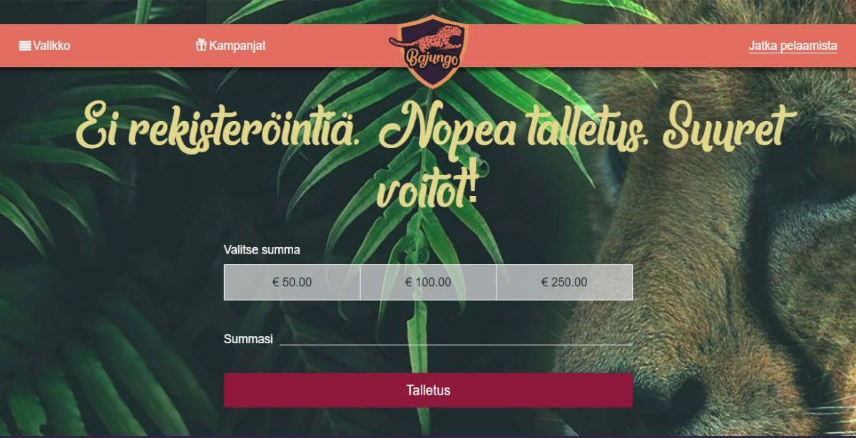 Bajungo Casino ilman rekisteröintiä