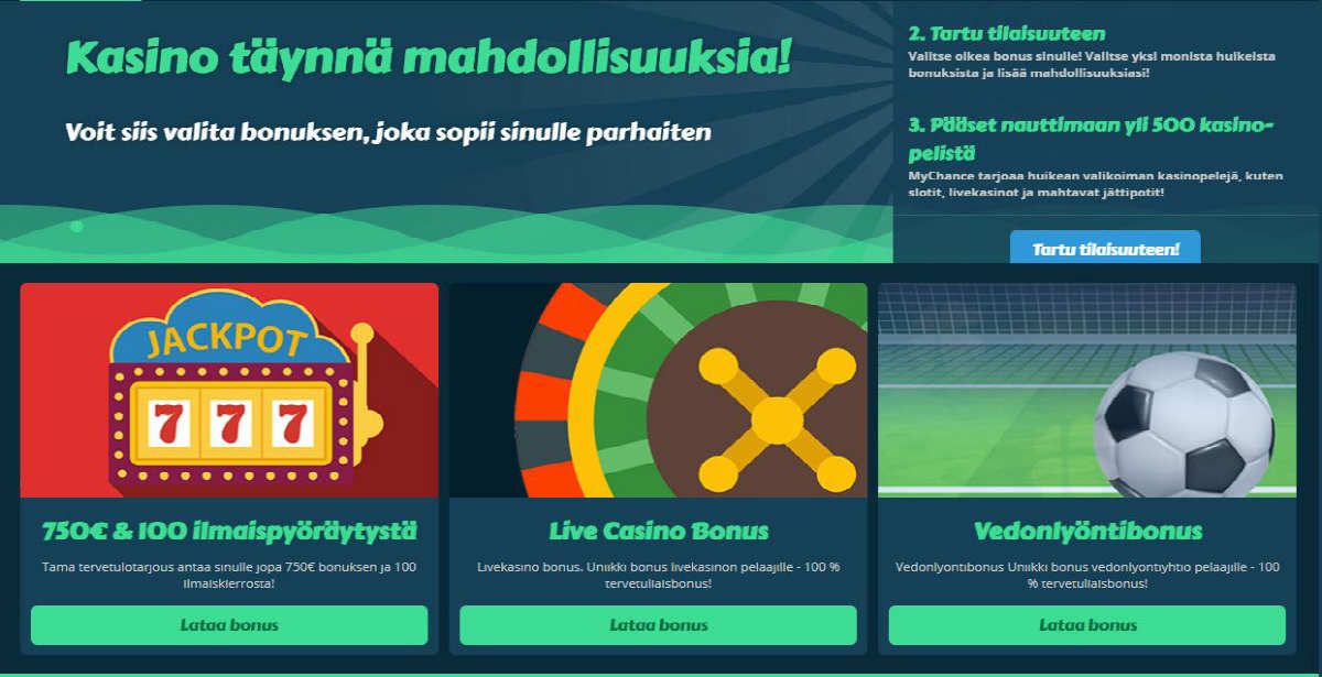 My Chance casino Tervetulotarjous, isot kasinobonukset ilmaiskierrokset ilman talletusta