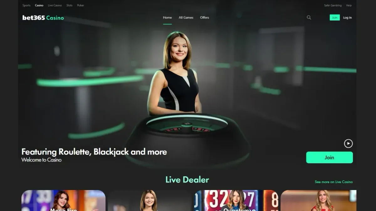 Online casino   blackjack, roulette   slots   bet365