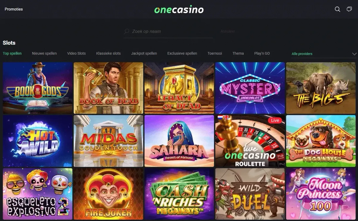 One casino spelaanbod