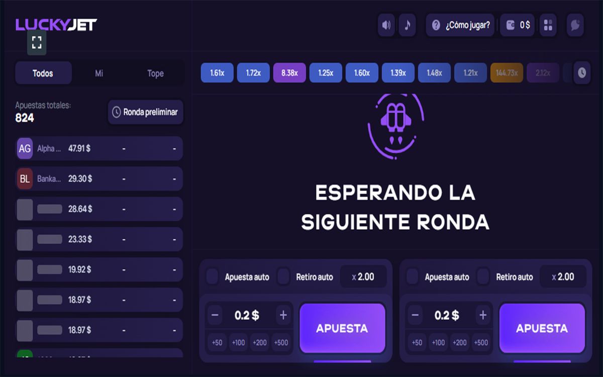 Pantalla principal de lucky jet Aprende a jugar Lucky Jet