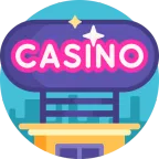 Casino icoon op blauwe achtergrond