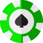 Green poker chip