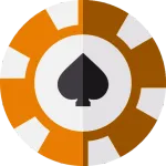 Orange poker chip