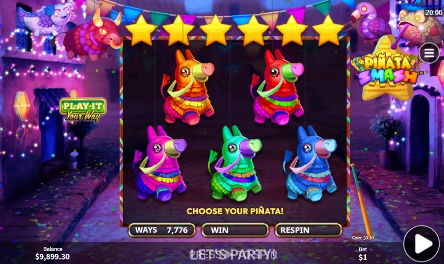 Bonus Buy en la slot Piñata Smash