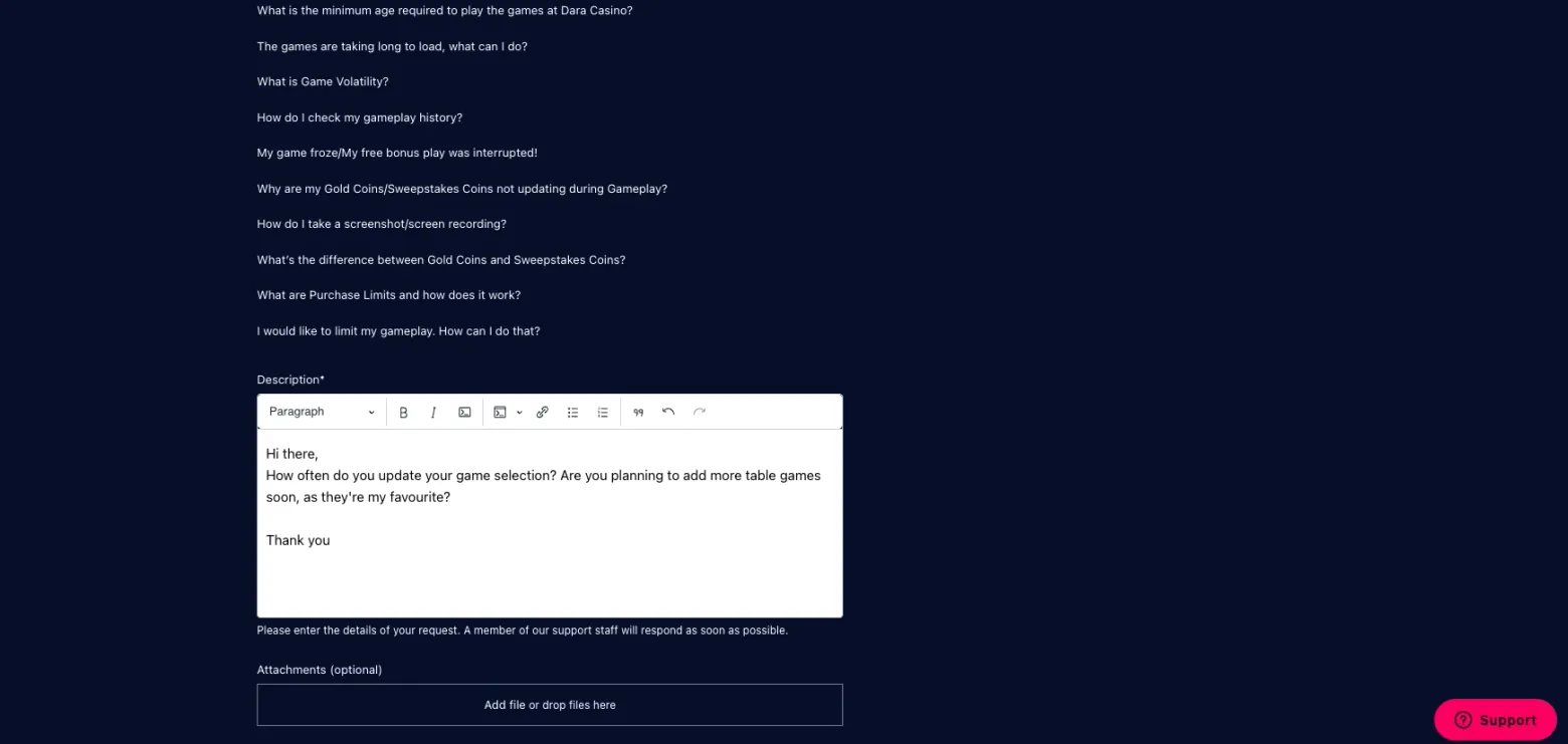 Dara customer service