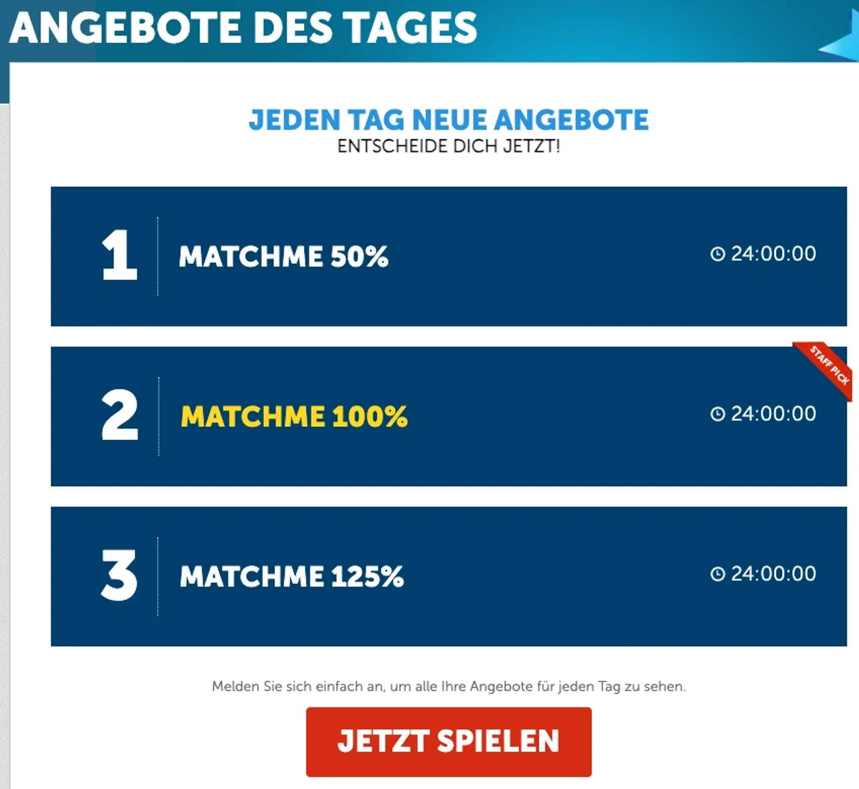 Angebote des Tages Playmillion
