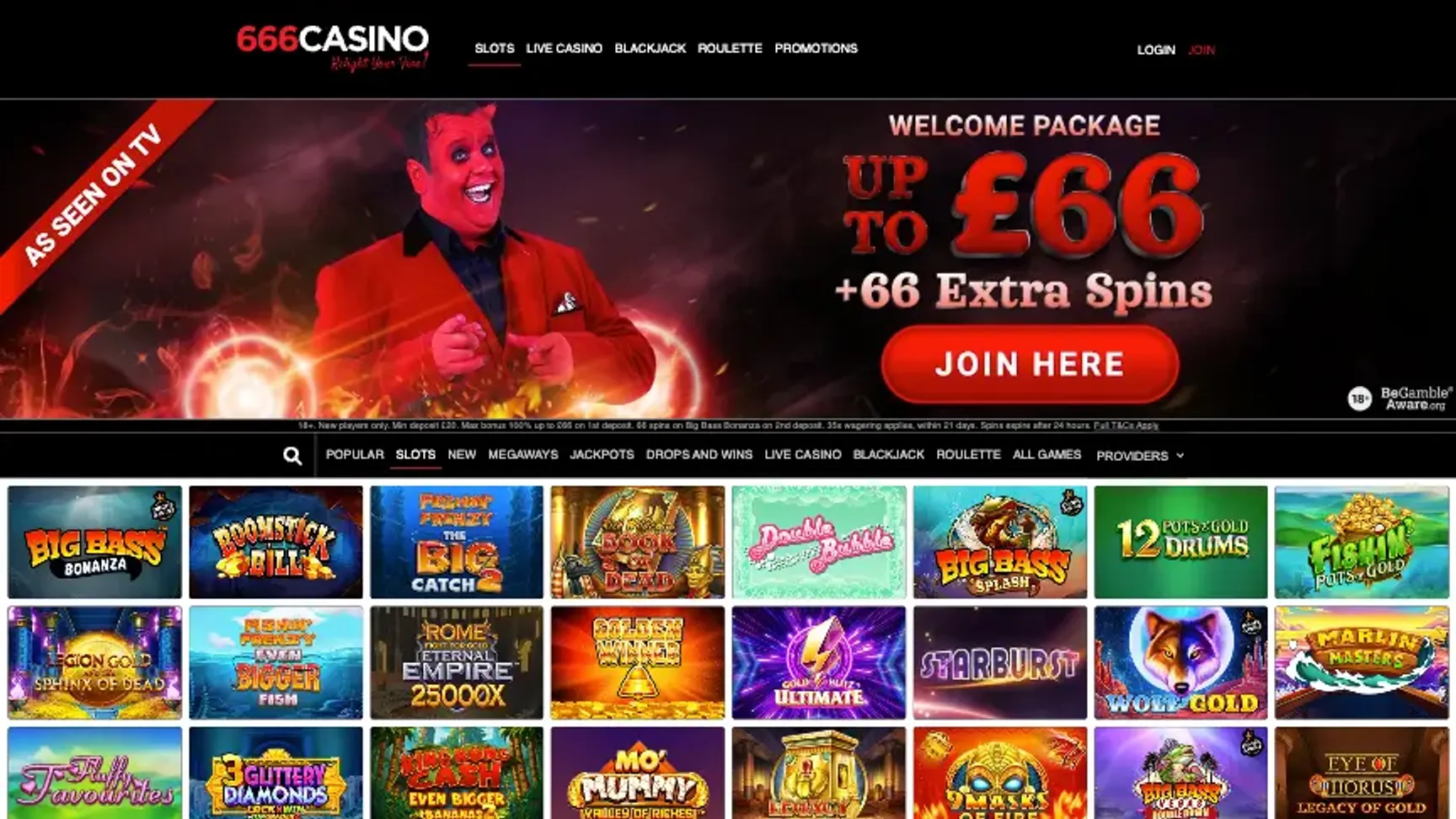 Game selection at 666 casino