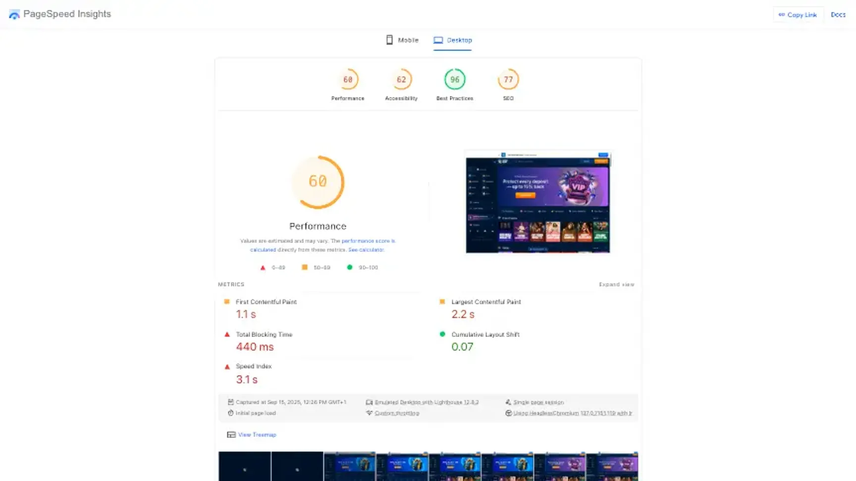 Onlywin casino page speed