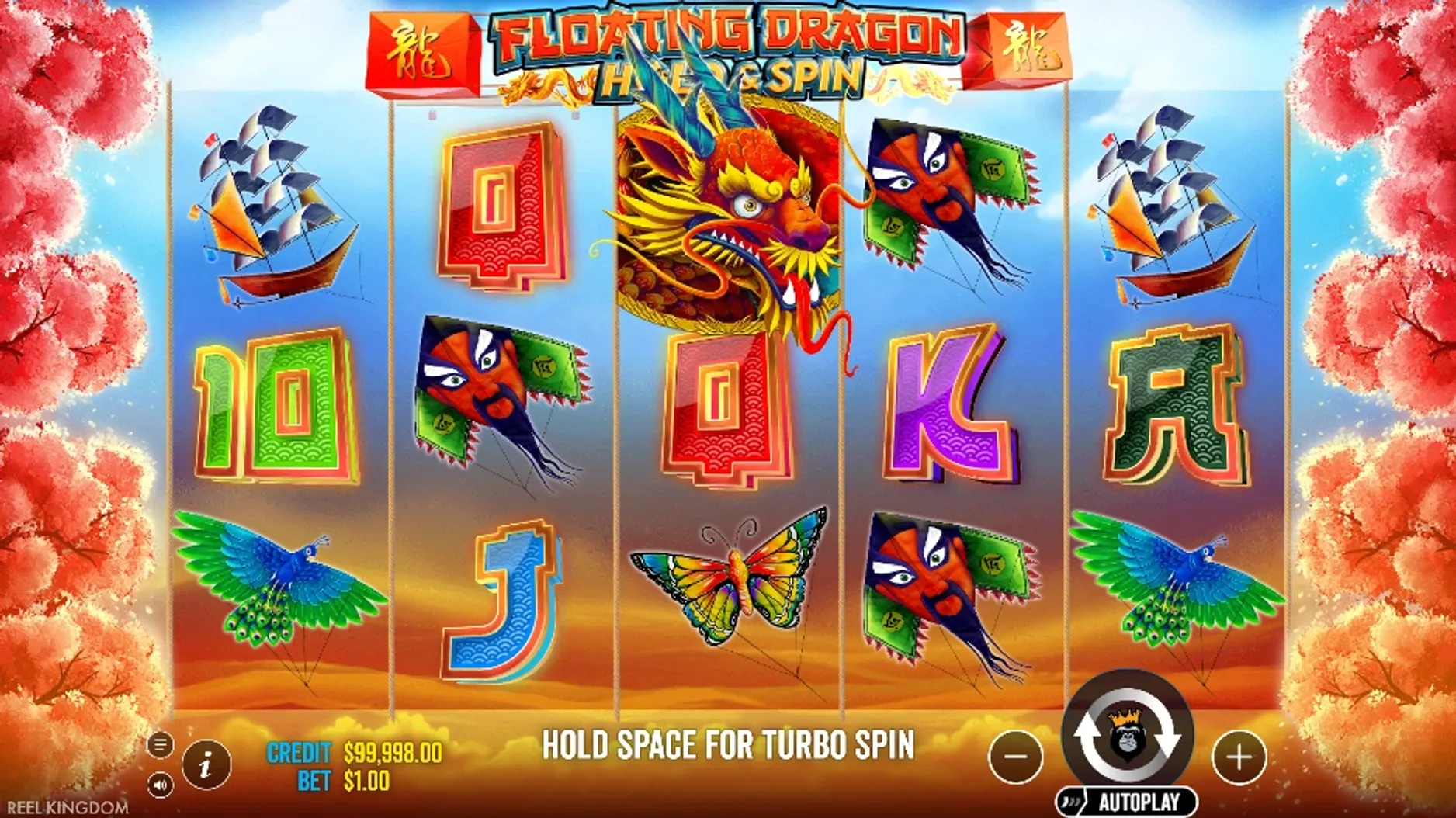 Este es el juego base de la slot Floating Dragon Hold & Spin