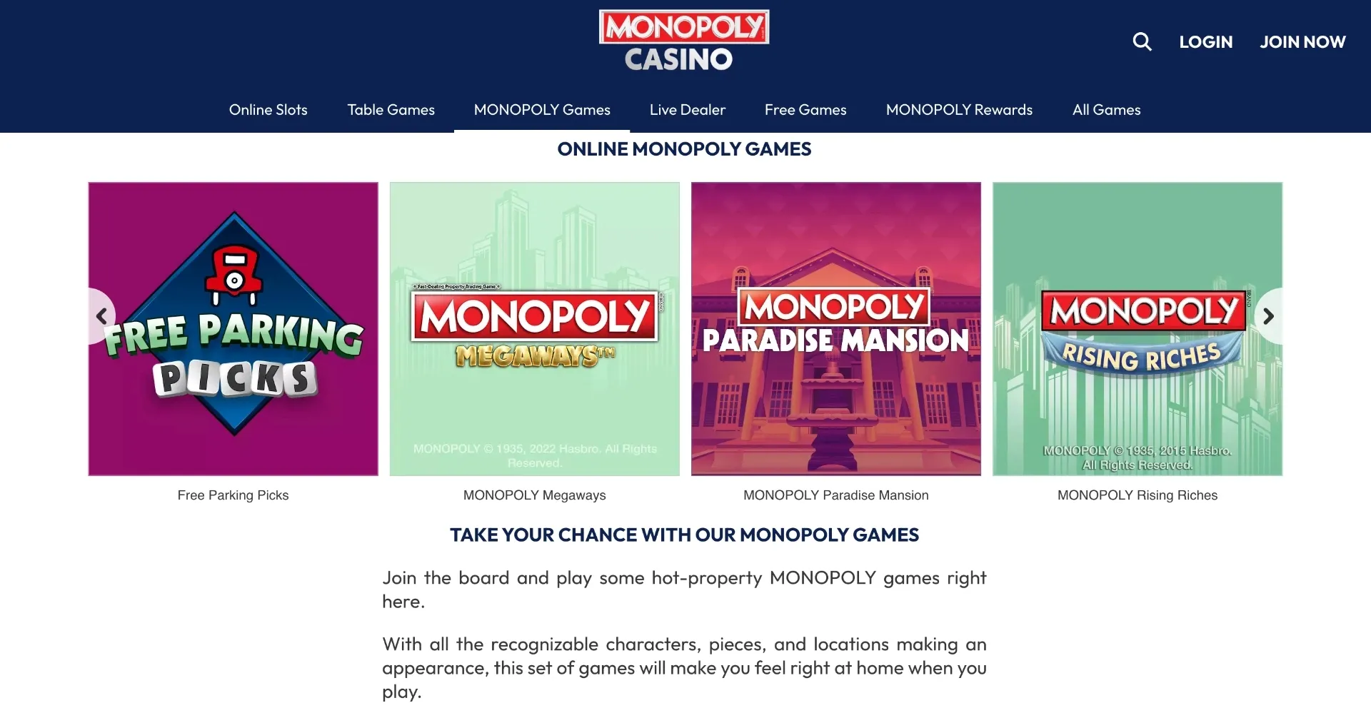 Monopoly casino games Monopoly casino games